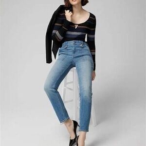 High-Rise Everyday Soft Turnlock Pocket Slim Jeans, Jasper Antique, WHBM, Size